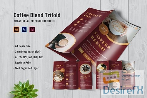 Coffee Blend Trifold Brochure 2SAXPZW