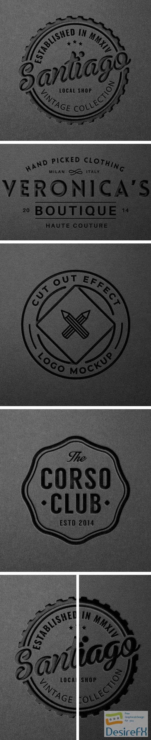Cut-Out Effect - Paper Logo PSD Mockup Template