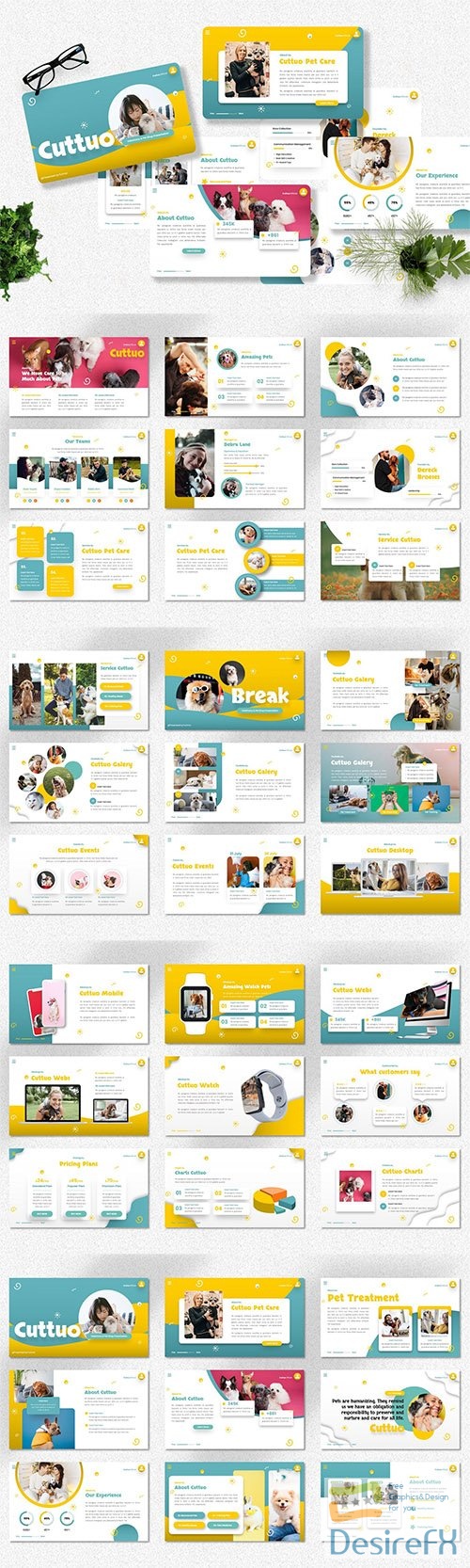 Cuttuo - Pets Care &amp; Animal Powerpoint, Keynote and Google Slides Template