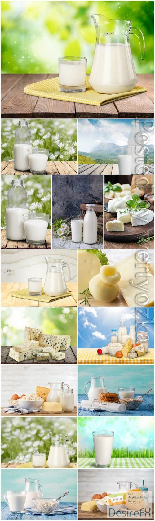 Dairy products, fresh milk stock photo