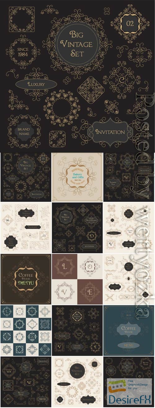 Decorative elements for design in vector