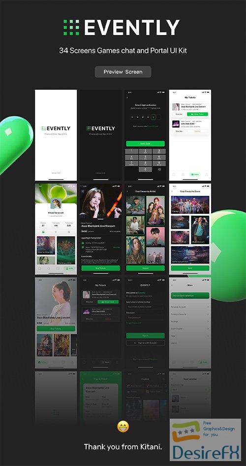 Evently - Event &amp; Tickets App UI Kit - UI8