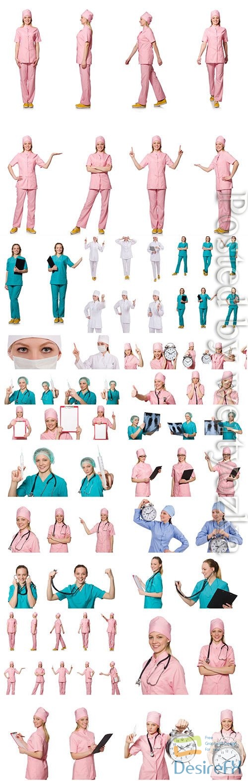Female doctors in professional uniform stock photo