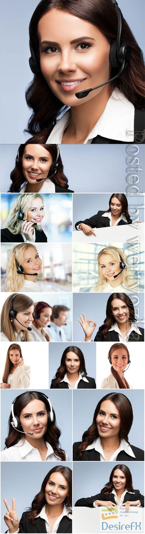 Female operators stock photo