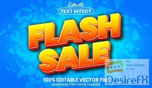 Flash sale text, font style editable text effect