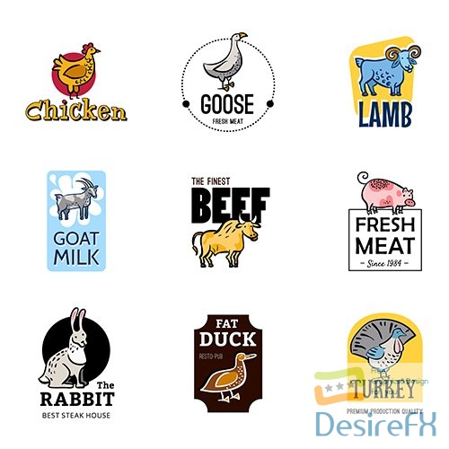 Food logos set