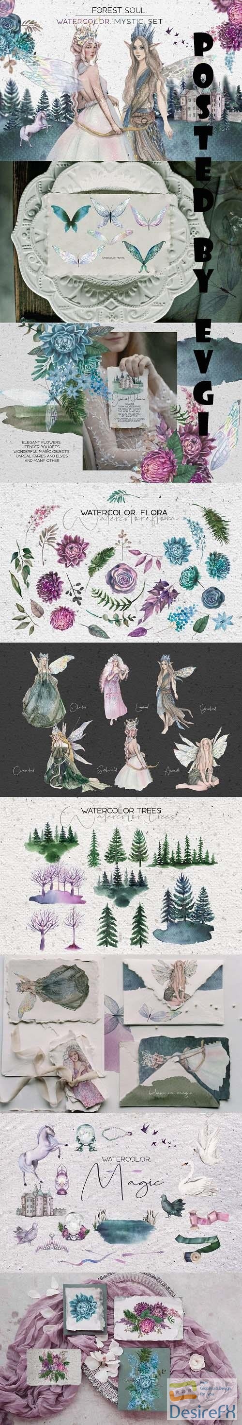 Forest soul - watercolor set - 4875318