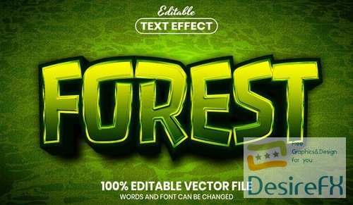 Forest text, font style editable text effect
