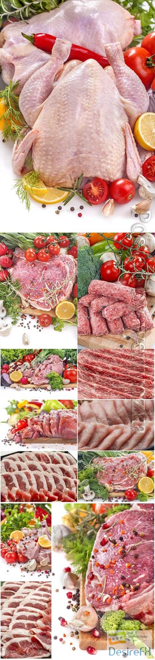 Fresh minced meat and meat stock photo