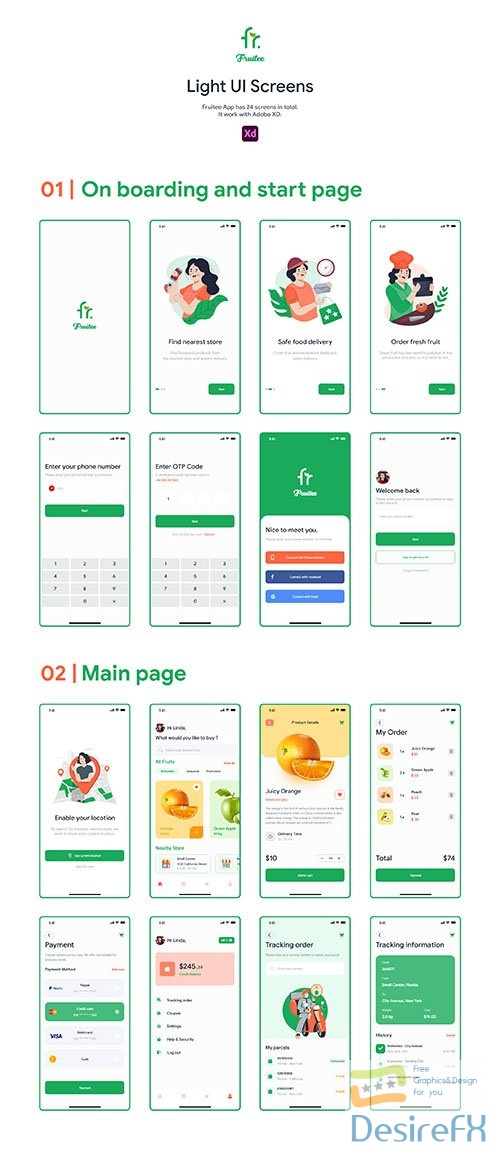 Fruitee - Fresh Fruit Shopping App UI Kit - UI8