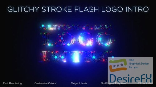 Glitchy Stroke Flash Logo Intro 32879856