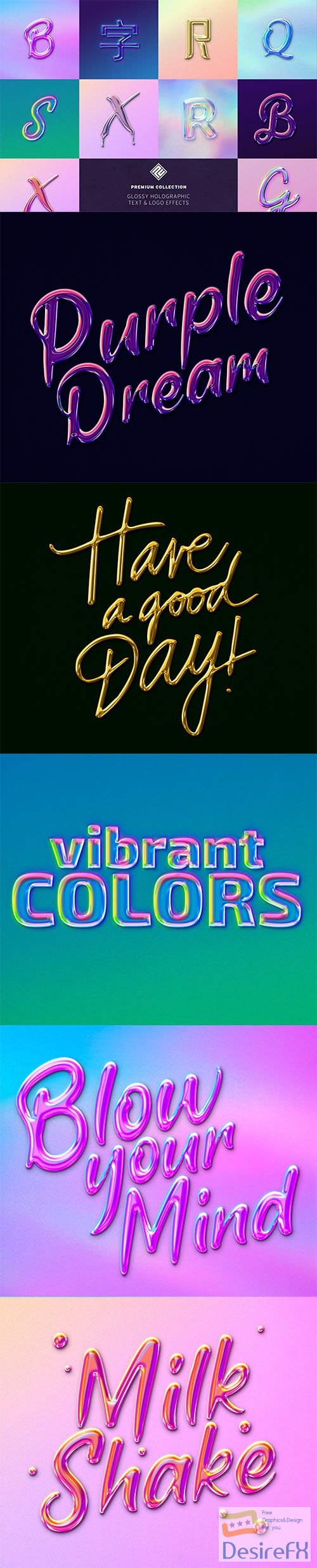 Glossy Holographic Text &amp; Logo Effects