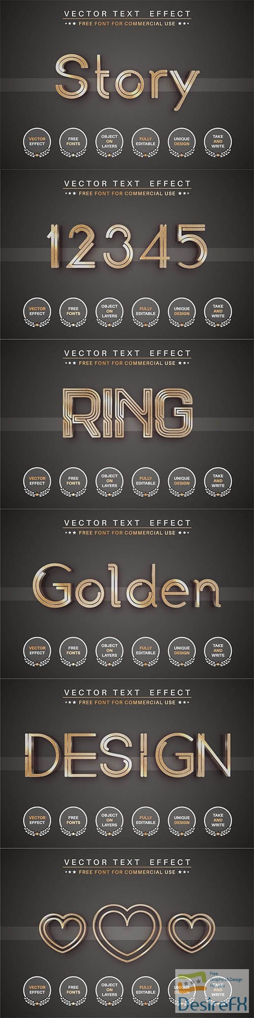 Golden story - editable text effect, font style