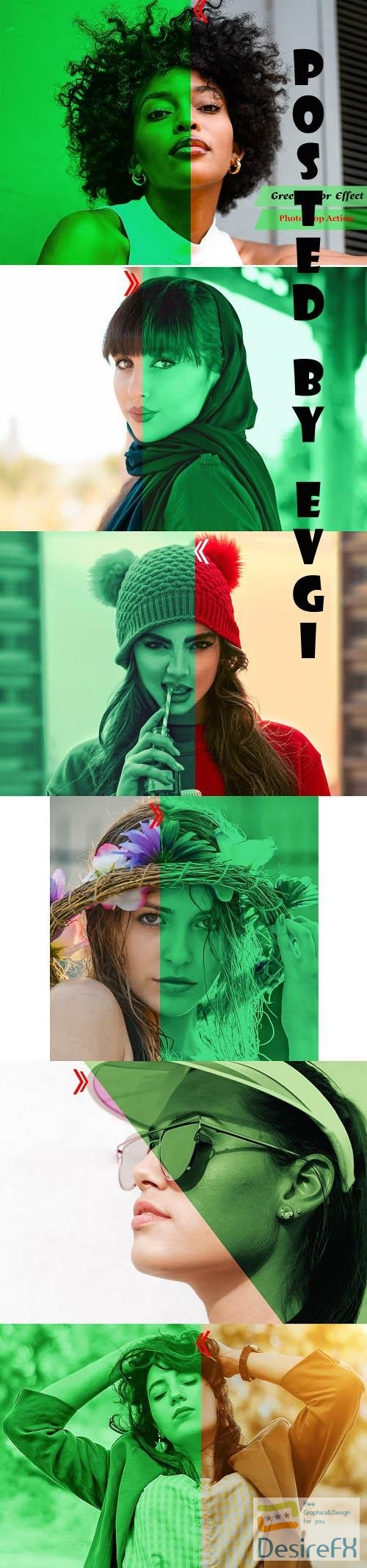 Green Color Effect Photoshop Action - 4939667