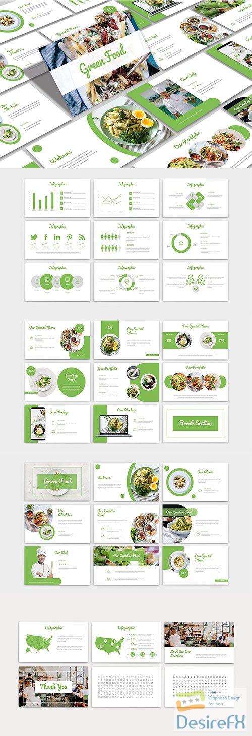 Green Food - Powerpoint, Keynote and Google Slides Template