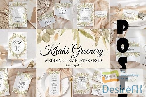 Greenery Wedding Template Cards Boho Invitation Set - 1434812