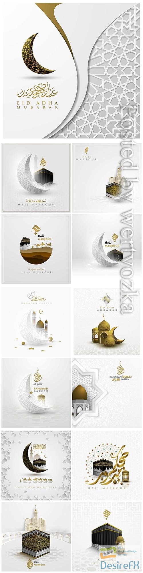 Hajj mabrour greeting islamic illustration background design with beautiful kaaba lentern