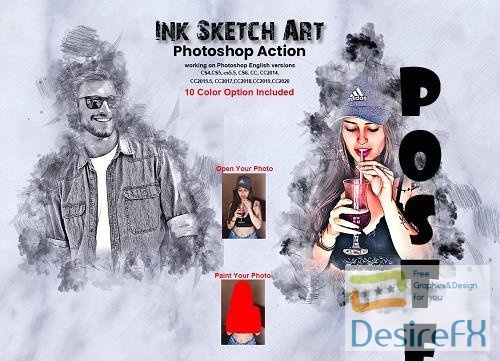 Ink Sketch Art Photoshop Action - 5830499