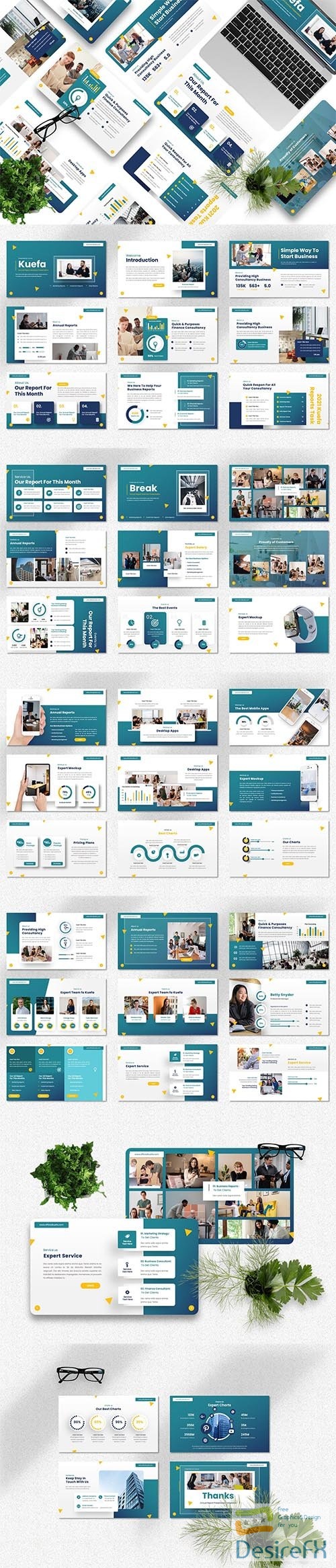 Kuefa - Annual Report Powerpoint, Keynote and Google Slides Template