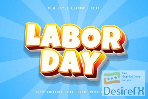 Labor day editable text effect