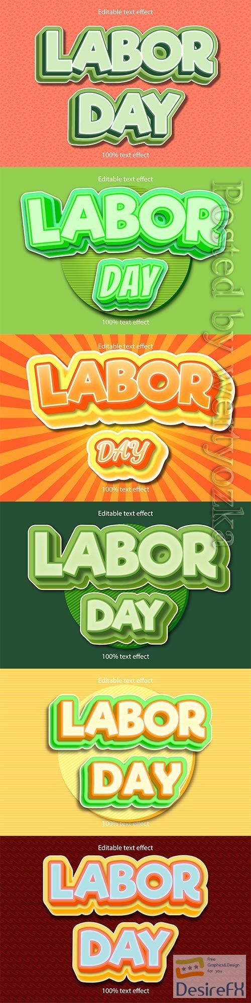 Labor day editable text effect vol 5