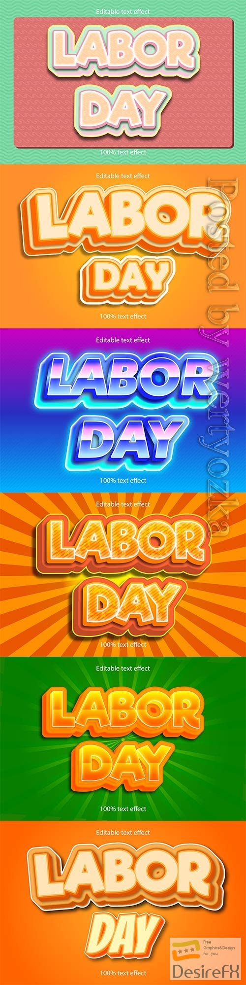 Labor day editable text effect vol 6