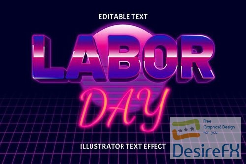 Labor day vector editable text effect