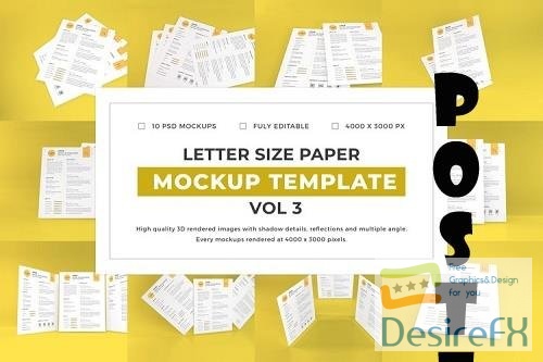 Letter Size Paper Mockup Template Vol 3 - 1077046