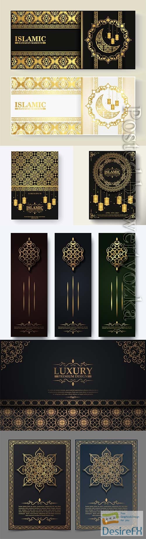 Luxury islamic ramadan kareem vector greeting card