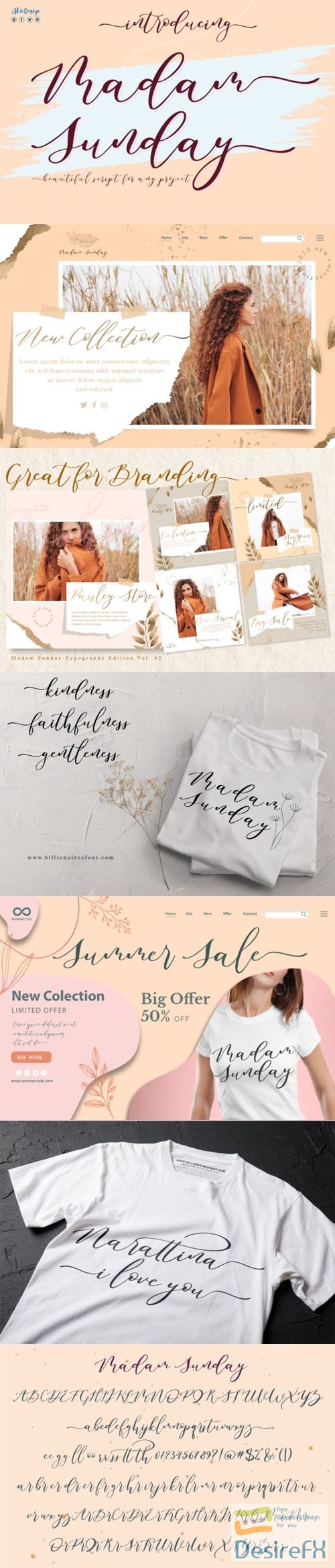 Madam Sunday - Romantic Calligraphy Typeface 2-Weights