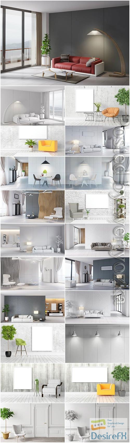 Modern interior in light colors stock photo