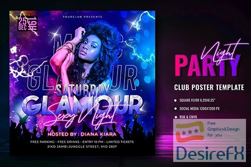 Music Night Party Poster Template