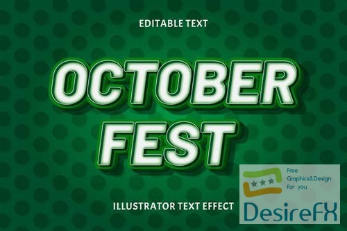 October fest editable vector text effect