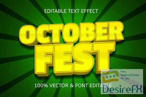 October fest vector 3d editable text effect