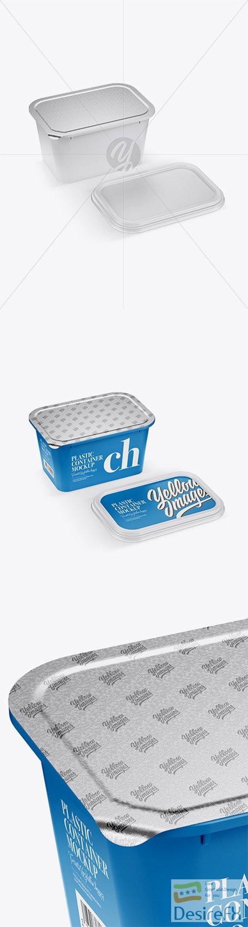 Opened Matte Plastic Container Mockup - Half Side View 20851 TIF