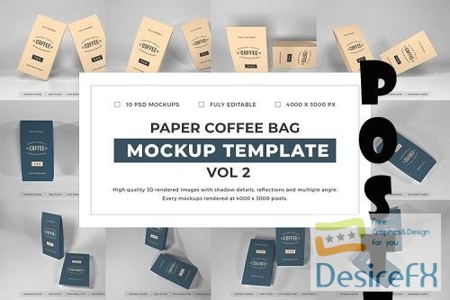 Paper Coffee Bag Mockup Template Bundle Vol 2 - 1076796