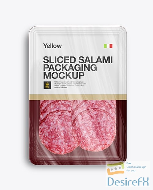 Plastic Tray W/ Sliced Classic Salami Mockup 11133 TIF