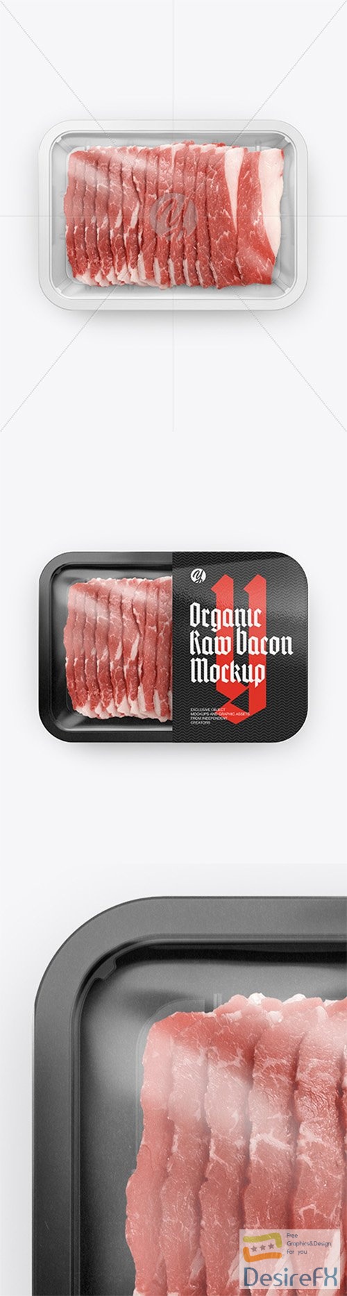 Plastic Tray With Raw Bacon Mockup 34242 TIF