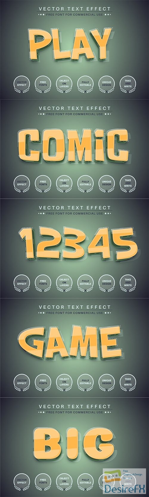 Play game - editable text effect, font style