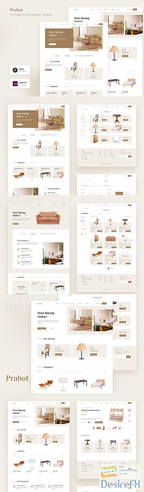 Prabot - Minimalist Furniture Website UI Template