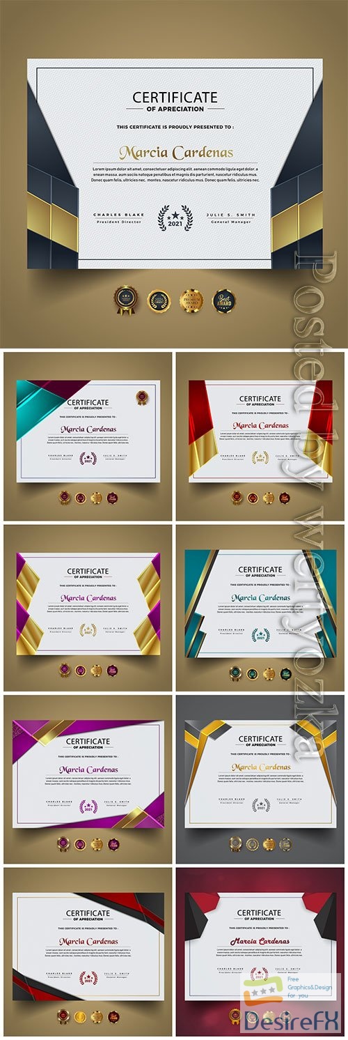 Premium vector certificate, diploma template
