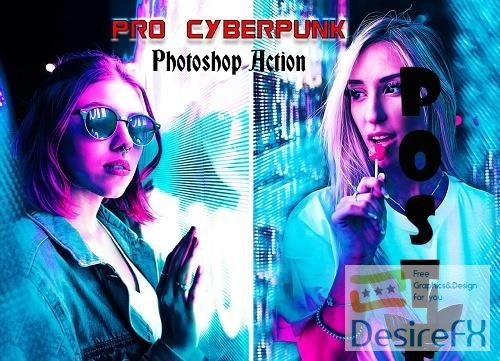 Pro Cyberpunk Photoshop Action - 6215870