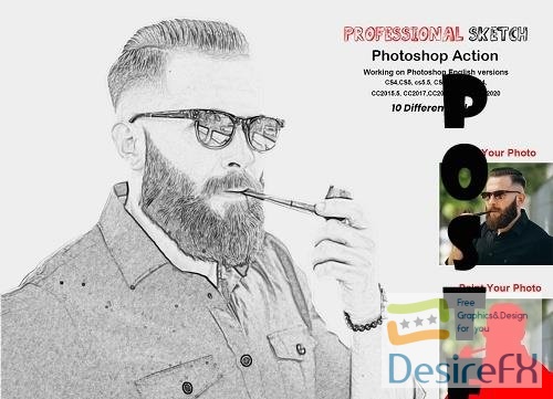 Professional Sketch Photoshop Action - 5851796
