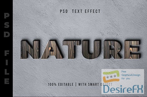 Psd Text Effect - Wood Texture