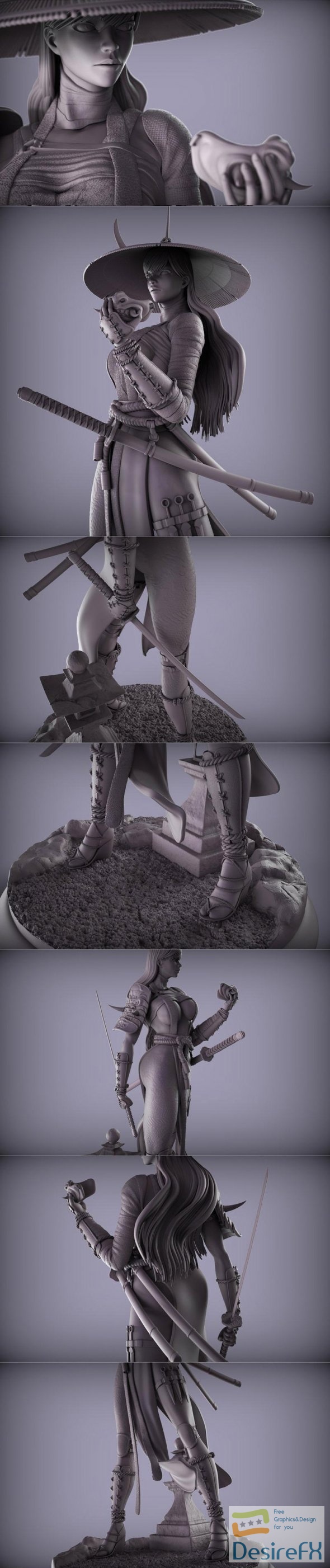 Samurai Woman 3D Print