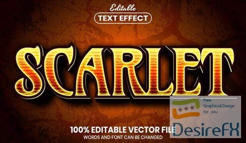 Scarlet text, font style editable text effect