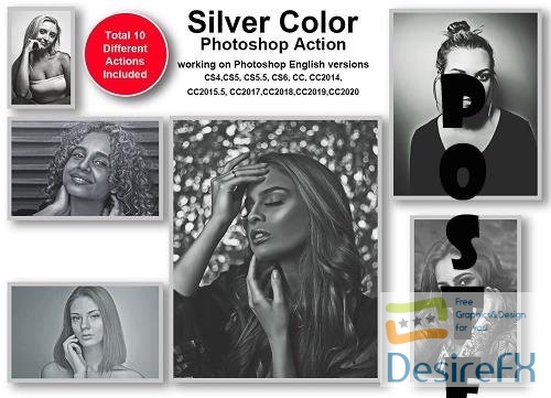 Silver Color Photoshop Action - 5449916