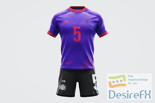 Soccer Football Jersey Uniforms Set Mockup Template