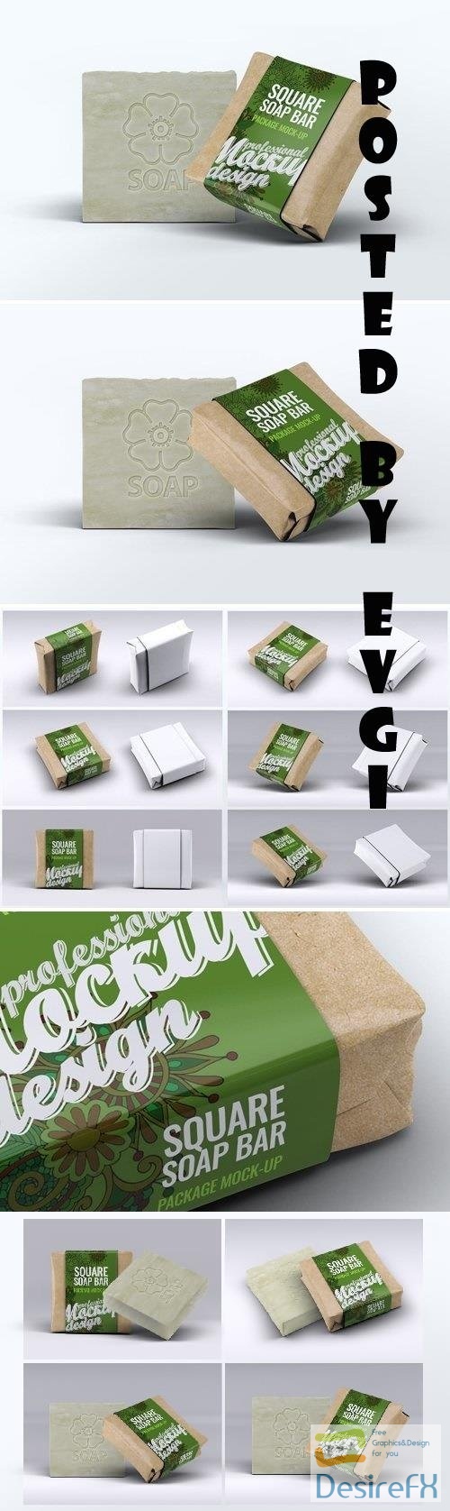 Square Soap Bar Package Mock-up