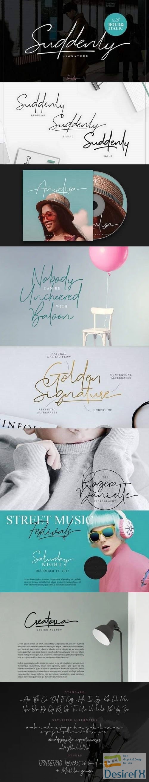 Suddenly Signature Font Family 3-Weights